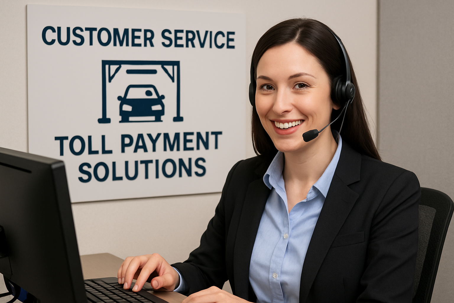 Customer service assisting with toll payment solutions