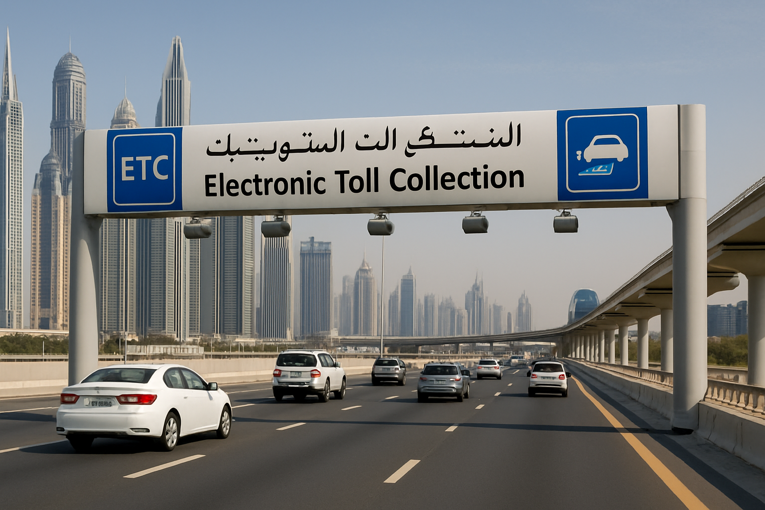 Electronic toll collection system at Dubai highway