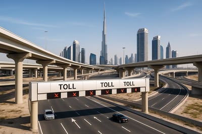 Modern toll road infrastructure in Dubai